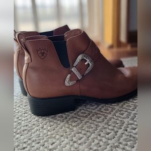 Ariat Brown Ankle Boots with Silver Buckle